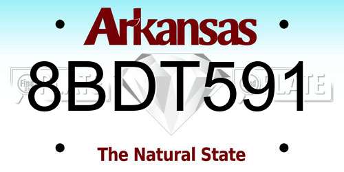 8BDT591 Arkansas License Plate