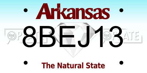 8BEJ13 Arkansas License Plate