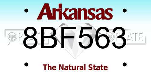 8BF563 Arkansas License Plate