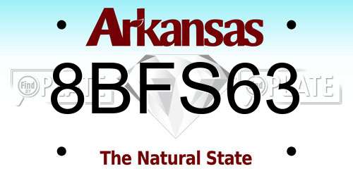 8BFS63 Arkansas License Plate