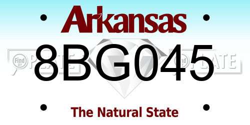 8BG045 Arkansas License Plate