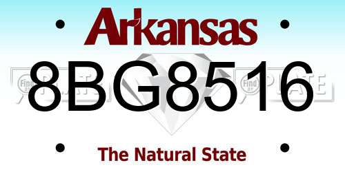 8BG8516 Arkansas License Plate