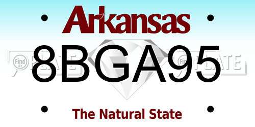 8BGA95 Arkansas License Plate