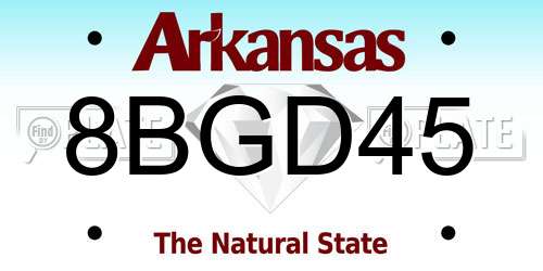 8BGD45 Arkansas License Plate