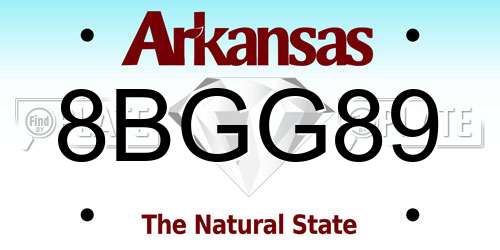 8BGG89 Arkansas License Plate