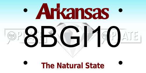 8BGI10 Arkansas License Plate