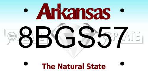 8BGS57 Arkansas License Plate