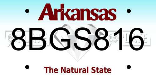 8BGS816 Arkansas License Plate