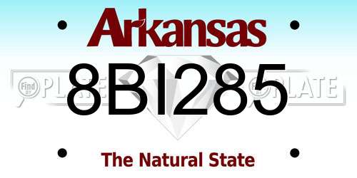 8BI285 Arkansas License Plate