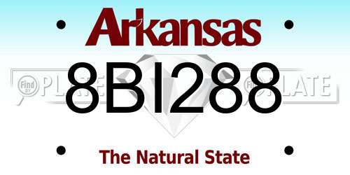 8BI288 Arkansas License Plate