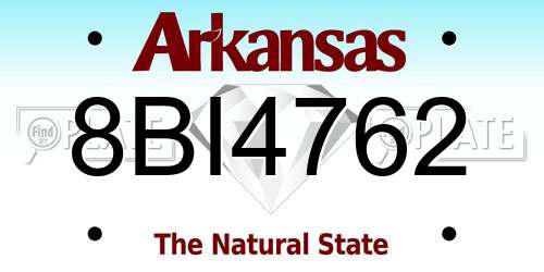8BI4762 Arkansas License Plate