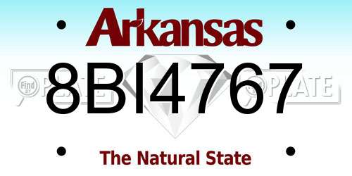 8BI4767 Arkansas License Plate