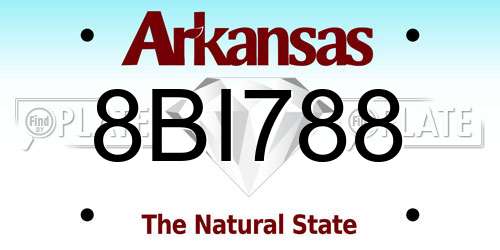 8BI788 Arkansas License Plate