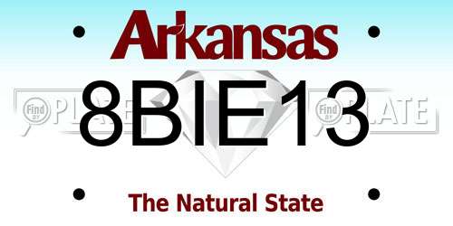 8BIE13 Arkansas License Plate