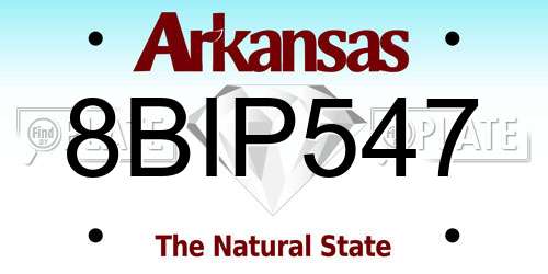 8BIP547 Arkansas License Plate
