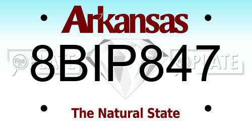 8BIP847 Arkansas License Plate