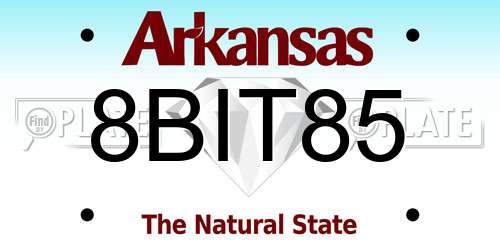 8BIT85 Arkansas License Plate
