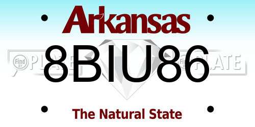 8BIU86 Arkansas License Plate