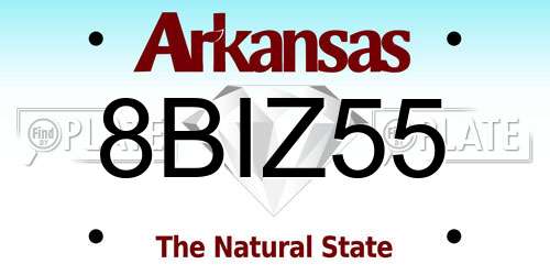 8BIZ55 Arkansas License Plate