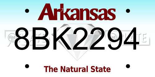 8BK2294 Arkansas License Plate
