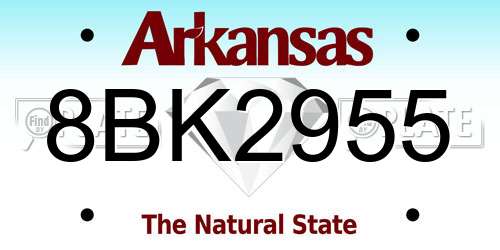 8BK2955 Arkansas License Plate