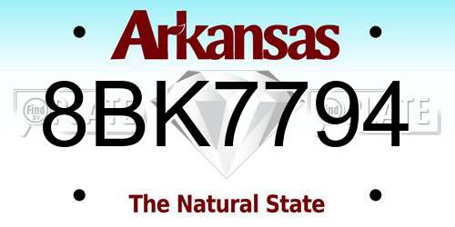 8BK7794 Arkansas License Plate