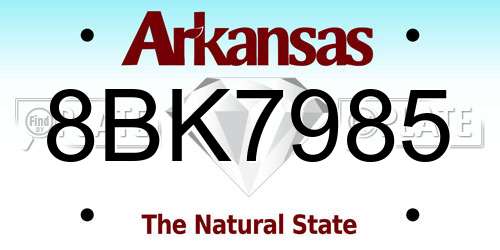 8BK7985 Arkansas License Plate