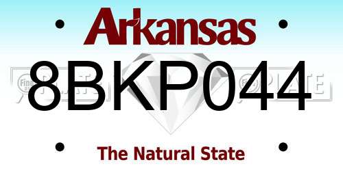 8BKP044 Arkansas License Plate