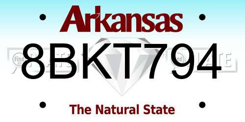 8BKT794 Arkansas License Plate