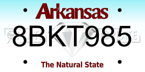 8BKT985 Arkansas License Plate