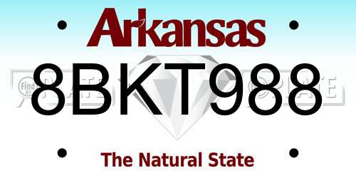 8BKT988 Arkansas License Plate
