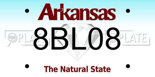 8BL08 Arkansas License Plate