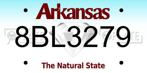 8BL3279 Arkansas License Plate
