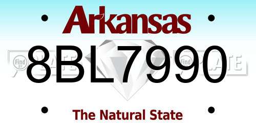 8BL7990 Arkansas License Plate