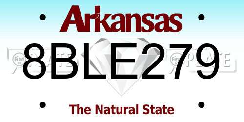 8BLE279 Arkansas License Plate