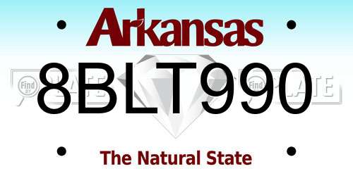 8BLT990 Arkansas License Plate
