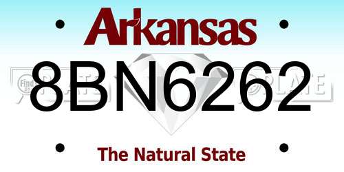 8BN6262 Arkansas License Plate