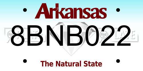 8BNB022 Arkansas License Plate
