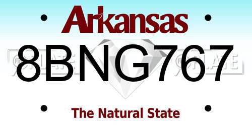 8BNG767 Arkansas License Plate