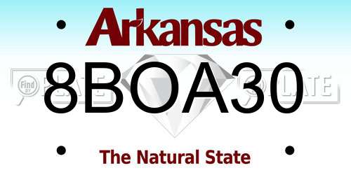 8BOA30 Arkansas License Plate