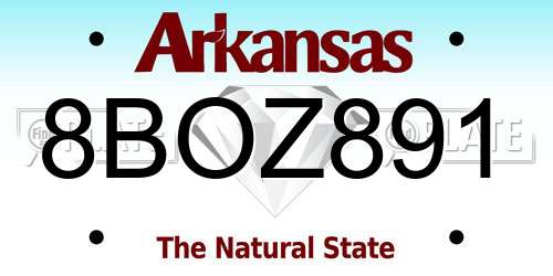 8BOZ891 Arkansas License Plate
