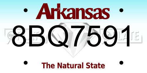 8BQ7591 Arkansas License Plate