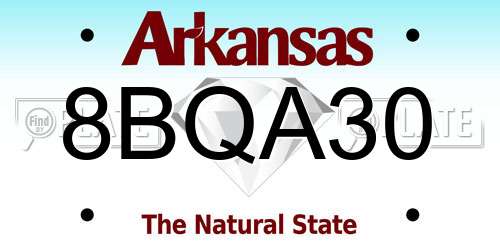 8BQA30 Arkansas License Plate