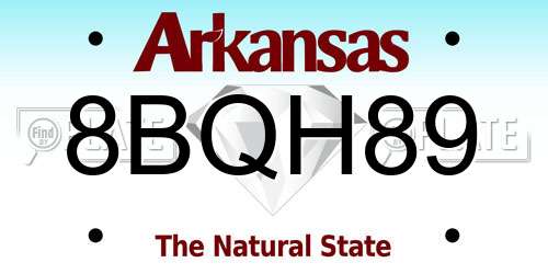 8BQH89 Arkansas License Plate