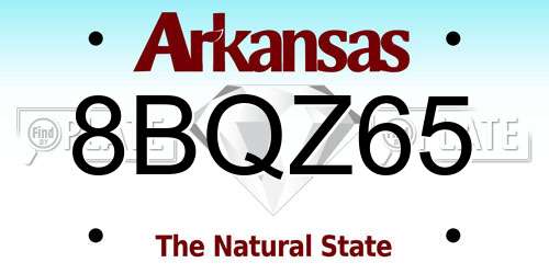 8BQZ65 Arkansas License Plate