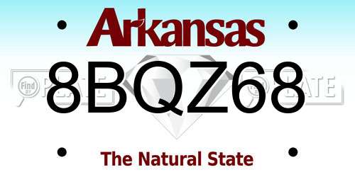 8BQZ68 Arkansas License Plate