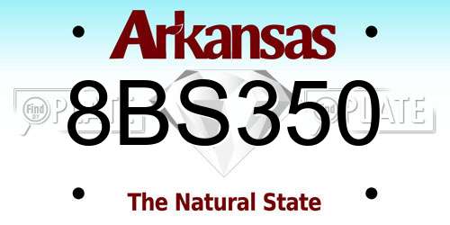 8BS350 Arkansas License Plate