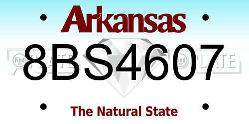 8BS4607 Arkansas License Plate