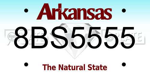 8BS5555 Arkansas License Plate