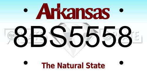 8BS5558 Arkansas License Plate